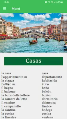 Aprende vocabulario italiano android App screenshot 0