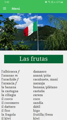 Aprende vocabulario italiano android App screenshot 1