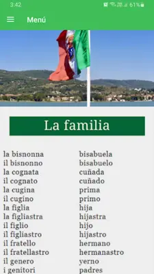 Aprende vocabulario italiano android App screenshot 2