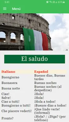 Aprende vocabulario italiano android App screenshot 3